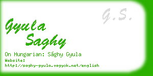 gyula saghy business card